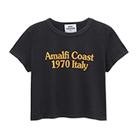 black graphic t-shirt displayed on white background product image