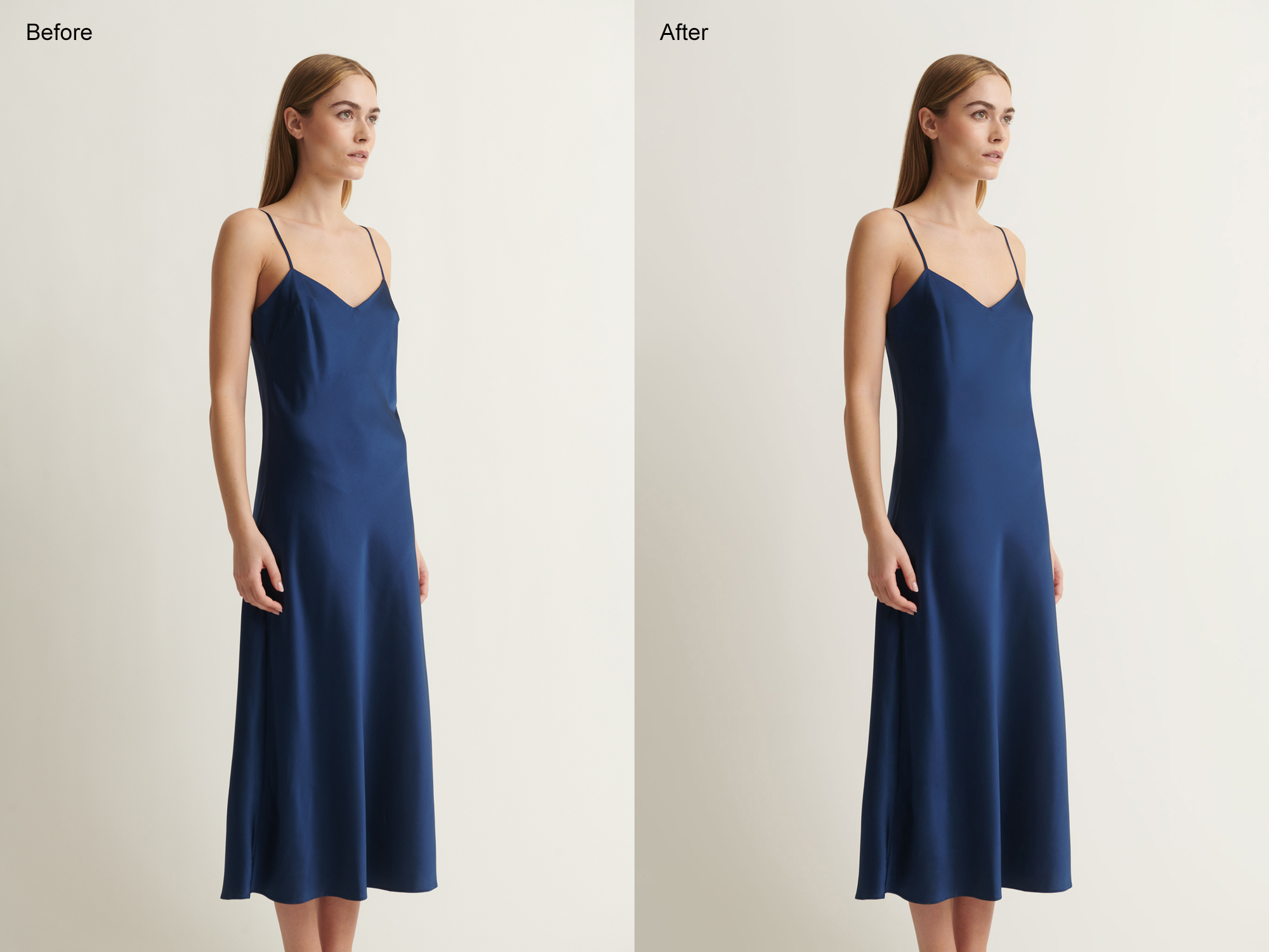 garment structure aligns correctly, removing distortion