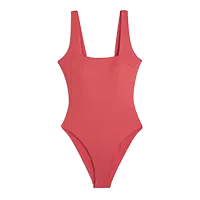 clean silhouettes and stable tones define one-piece swimwear