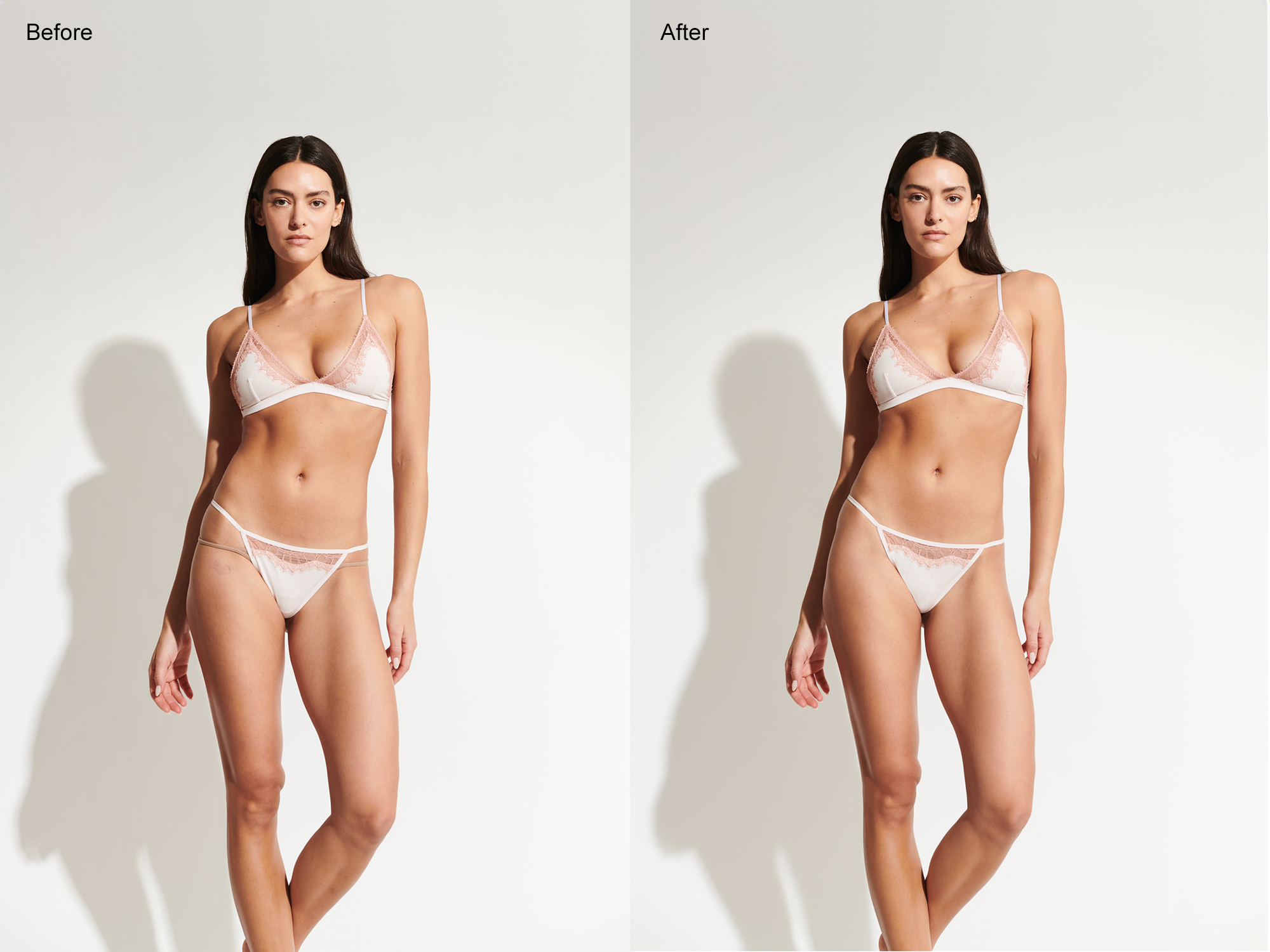 balanced structure achieved with corrected symmetry and aligned garment elements