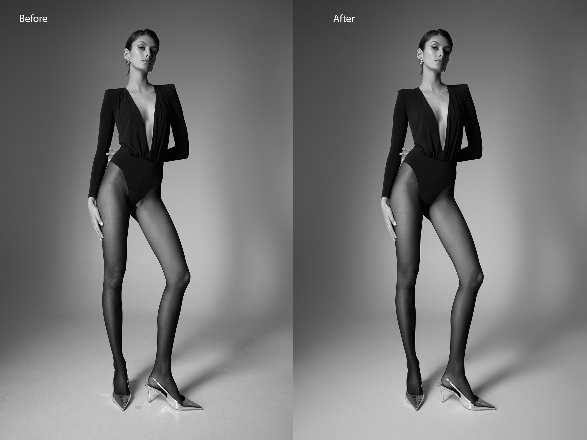 editorial footwear image adjusted with shoe image editing featuring sharp contrast and edge clarity for campaign visuals