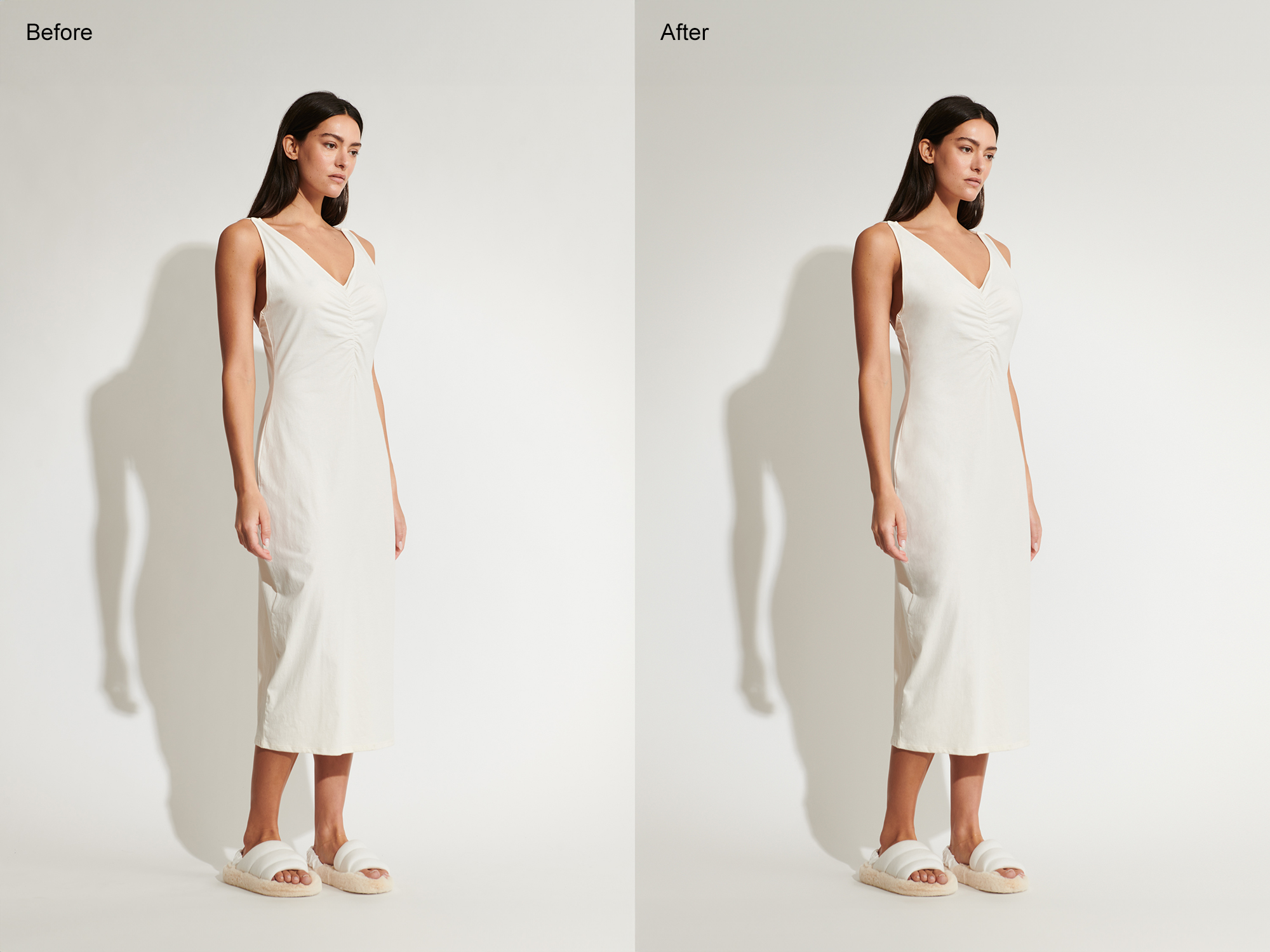 fabric detail becomes clearer, revealing surface consistency across the material